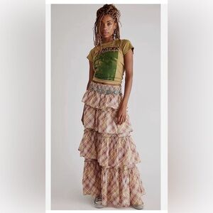 NEW WITH TAGS 🏷️ FREE PEOPLE SAWYER MAXI SKIRT ~ MED